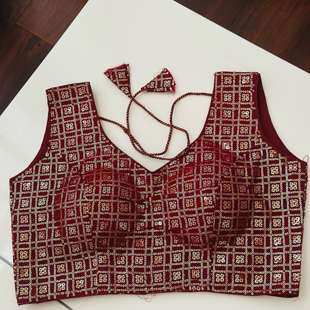 Maroon Saree Blouse